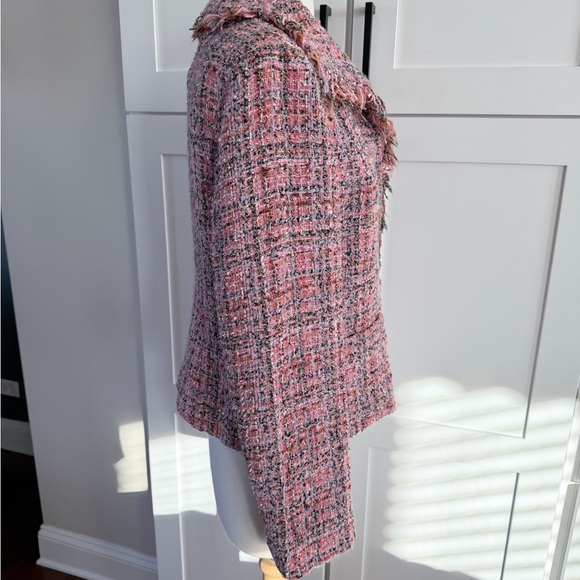 Jones New York Pink Tweed Button Up Blazer Petite - Picture 4 of 8